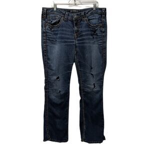 SILVER JEANS Frances Distressed Boot Cut Jeans 18